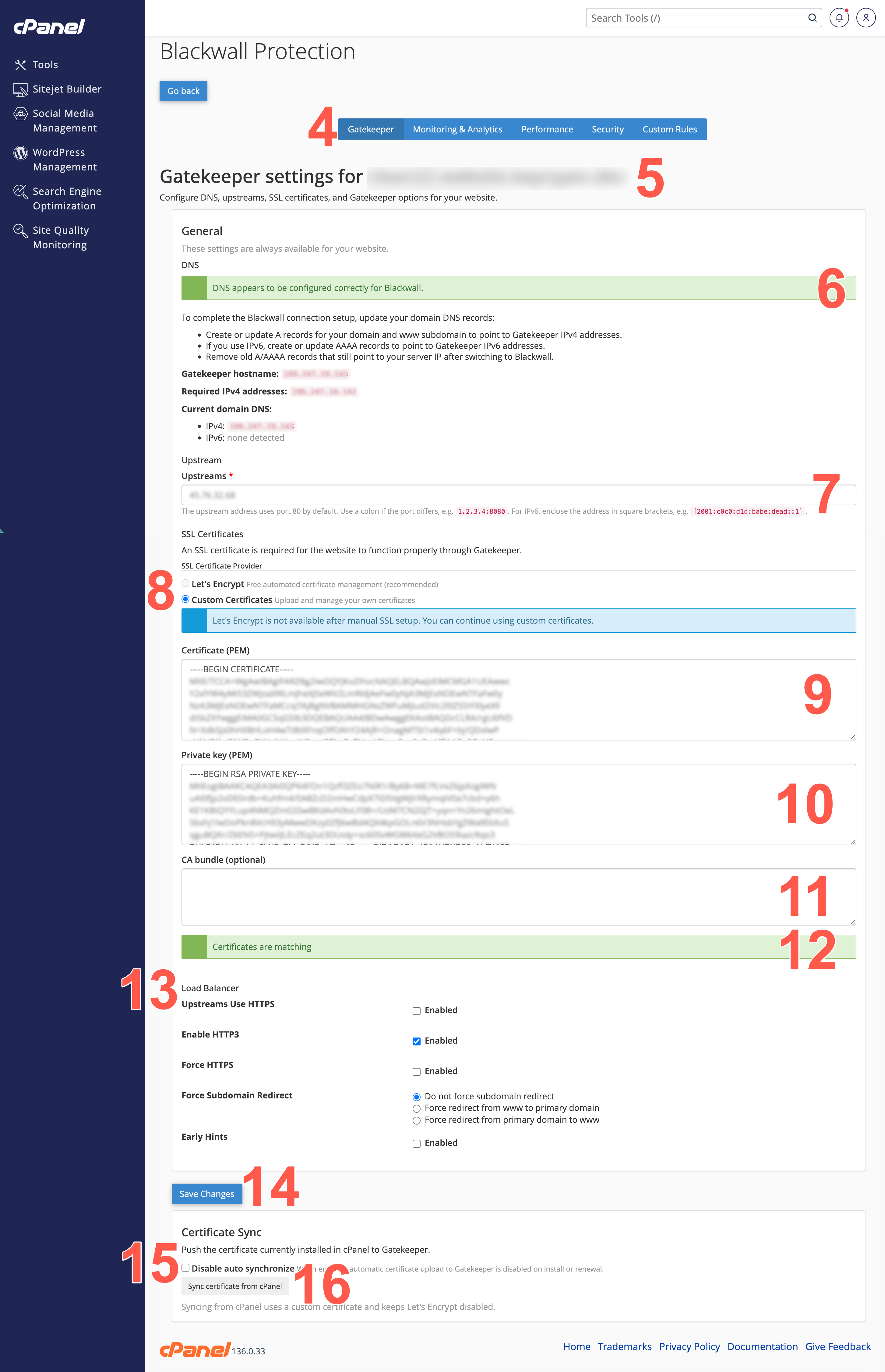 Configure a domain in cpanel